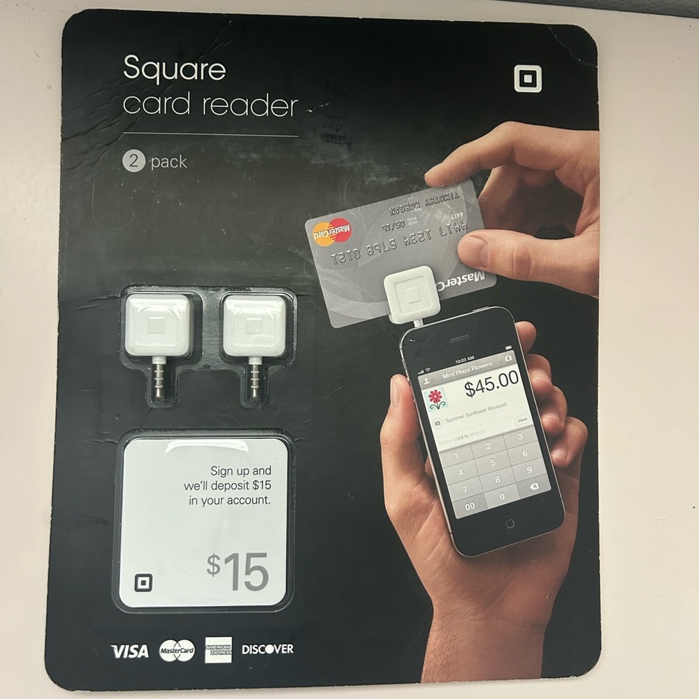 NEW Square Credit Card Reader 2 PACK for iPhone, iPad and Android